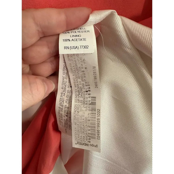 Zara Basic Coral White Colorblock Mod 70s inspired Sheath Sleeveless Dress Sz M - Picture 5 of 12